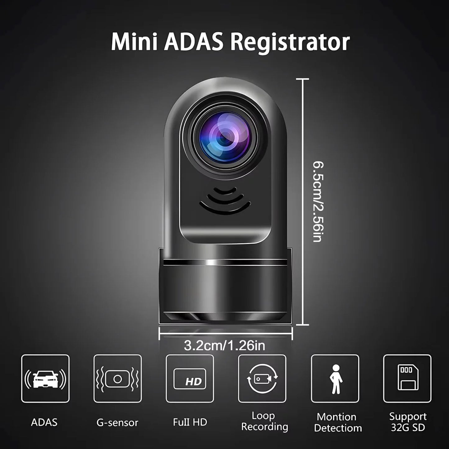 Mini HD caméra de tableau de bord – Enregistreur avec moniteur