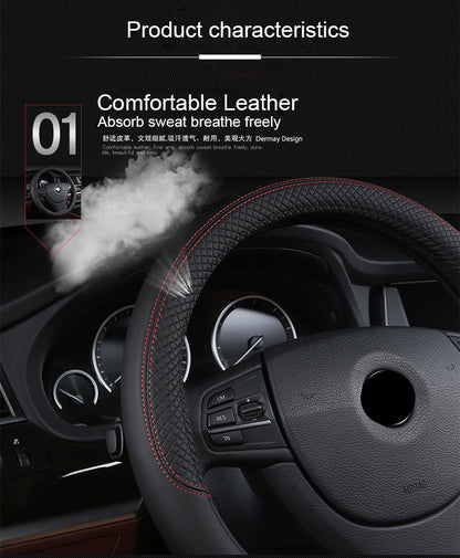 Housse de volant de voiture universelle en cuir