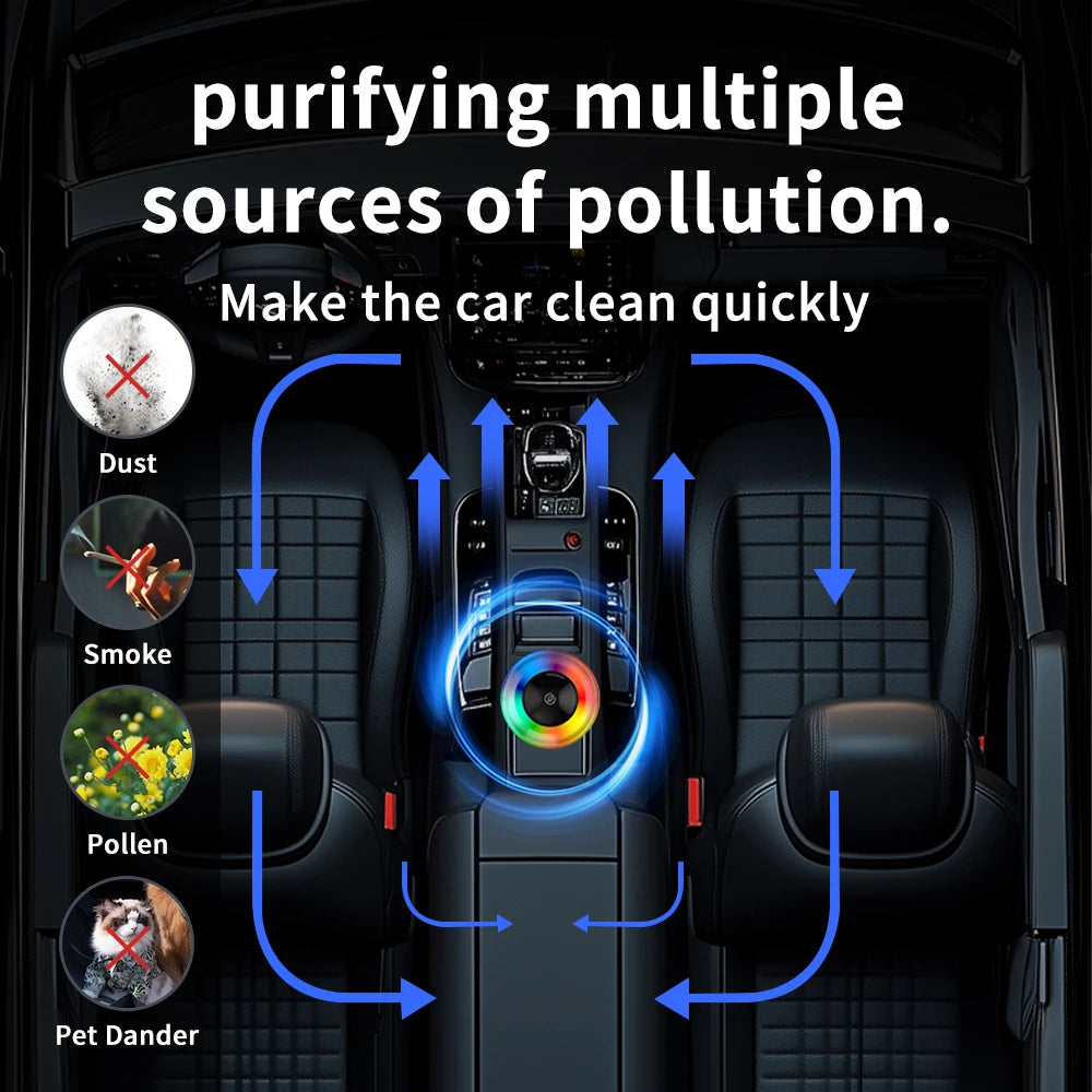 Purificateur d'air  avec ions négatifs, lumière LED RVB, désodorisant PM2.5
