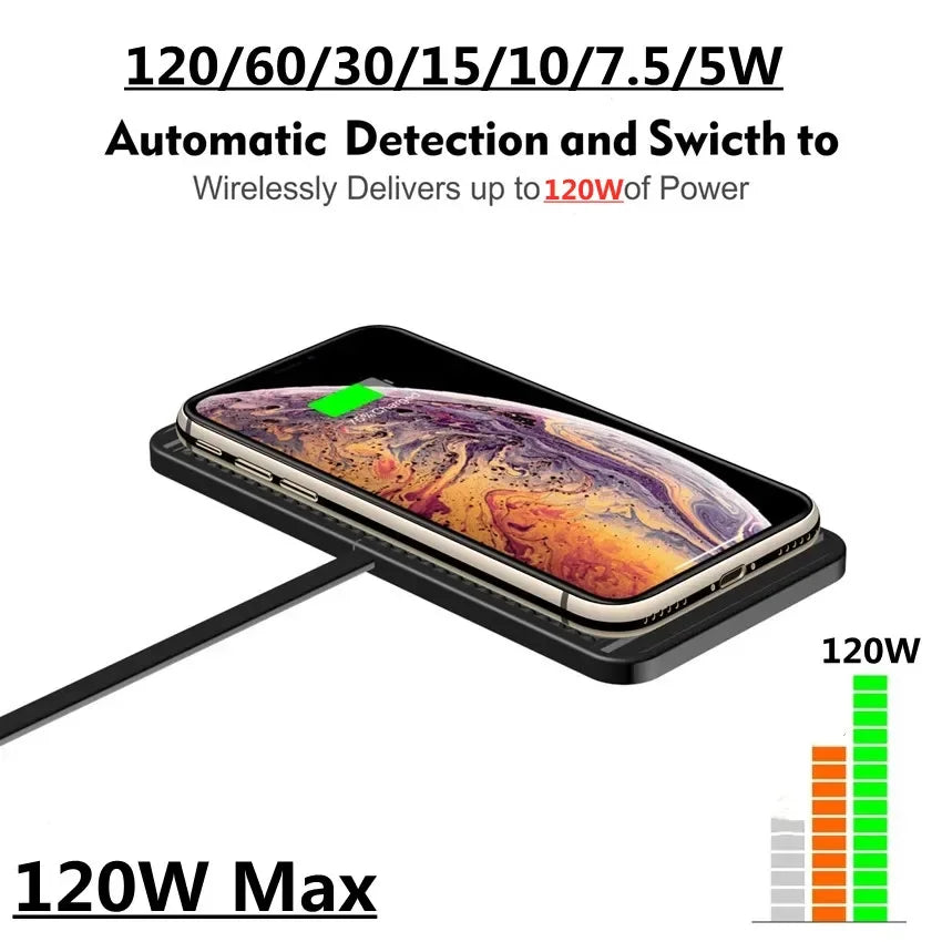 Chargeur sans fil 120W avec support en coussin silicone