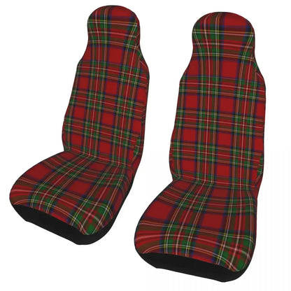 Housses de siège universelles à carreaux – Lot de 2 pour voitures