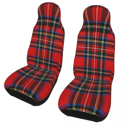 Housses de siège universelles à carreaux – Lot de 2 pour voitures