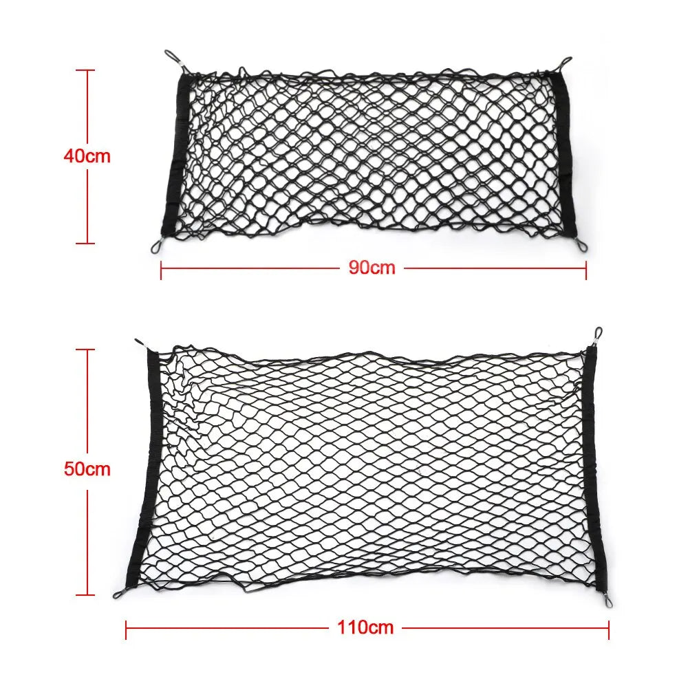 Support de filet universel pour coffre de voiture – 90×40 cm / 110 cm, 4 poches crochets