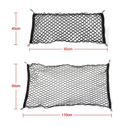 Support de filet universel pour coffre de voiture – 90×40 cm / 110 cm, 4 poches crochets
