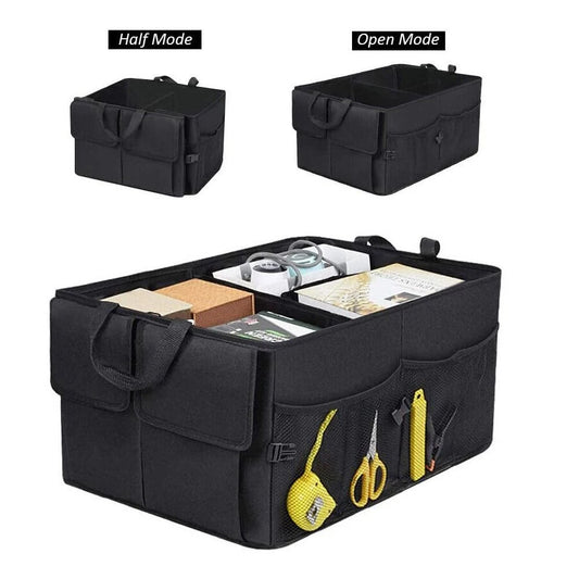 Organisateur de coffre de voiture de grande capacité, boîte de rangement pliable