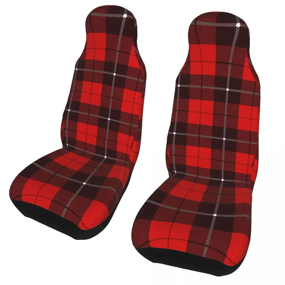 Housses de siège universelles à carreaux – Lot de 2 pour voitures