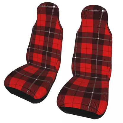 Housses de siège universelles à carreaux – Lot de 2 pour voitures