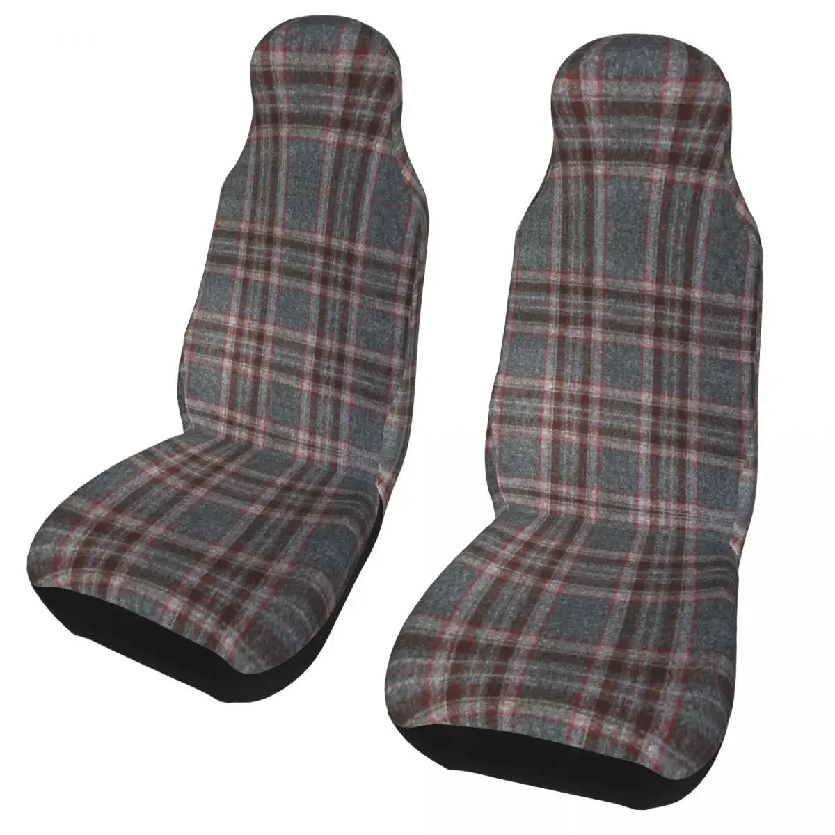 Housses de siège universelles à carreaux – Lot de 2 pour voitures