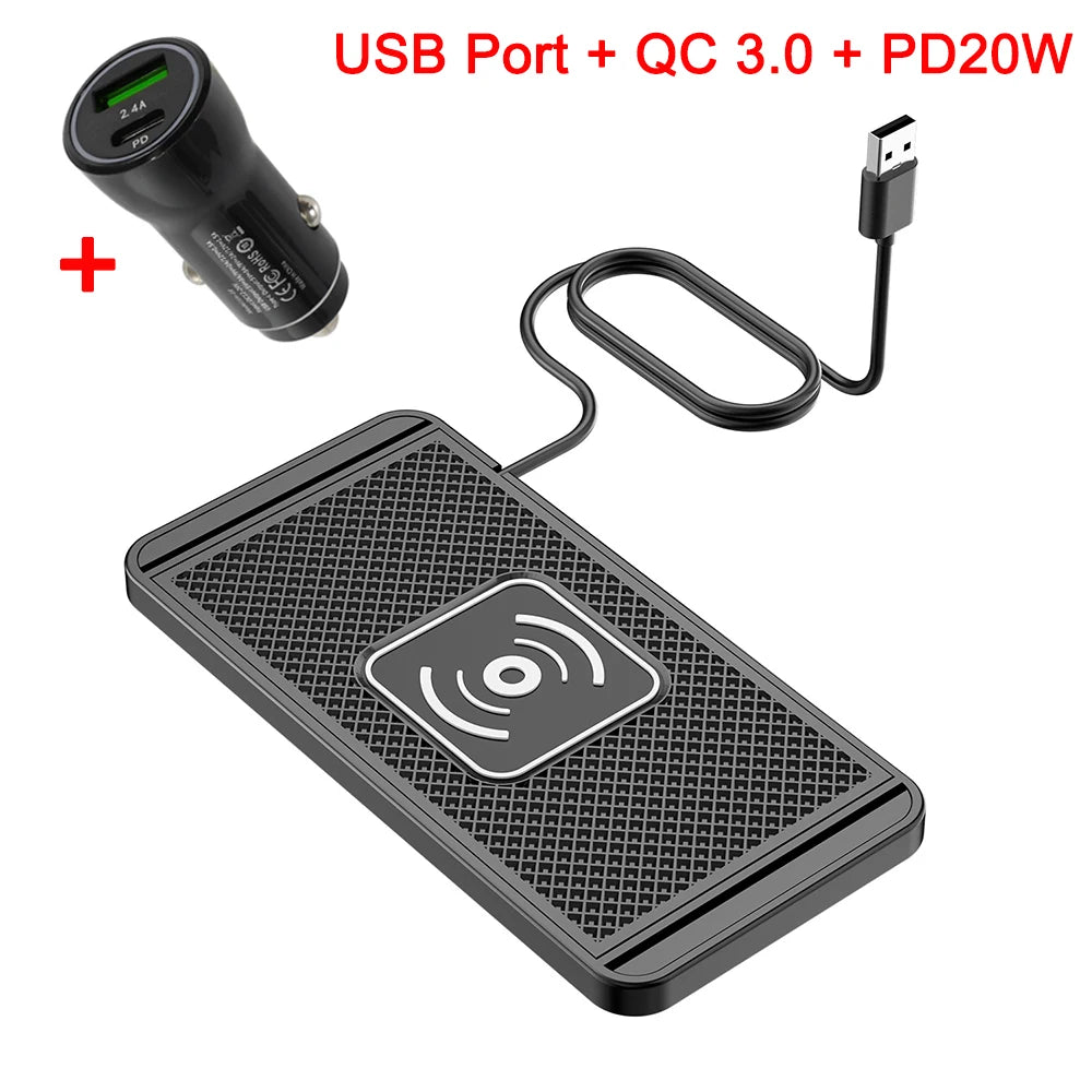 Chargeur sans fil de voiture – Compatible iPhone 16 à X, Samsung S24/S23,