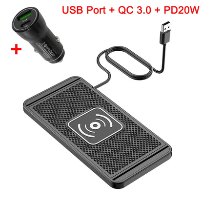 Chargeur sans fil de voiture – Compatible iPhone 16 à X, Samsung S24/S23,