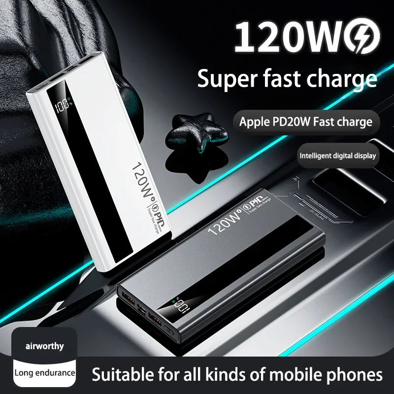Xiaomi 500000mAh High Capacity PowerBank 120W Super Fast Charging Portable External Battery Powerbank for iphone Samsung Huawei
