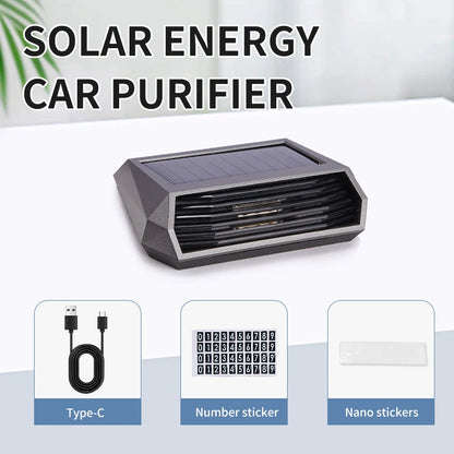 Purificateur d’air voiture solaire/ Double alimentation , éliminateur d’odeurs compact