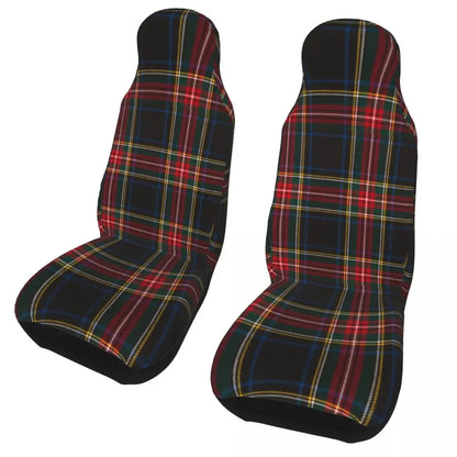 Housses de siège universelles à carreaux – Lot de 2 pour voitures