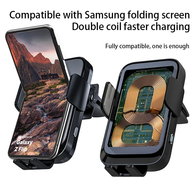 Chargeur de voiture sans fil – Double bobine, support pour Galaxy