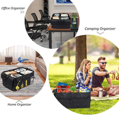 Organisateur de coffre de voiture de grande capacité, boîte de rangement pliable