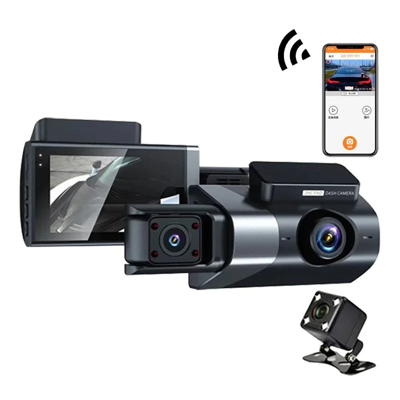 Caméra de tableau de bord HD 1080P – Triple enregistrement