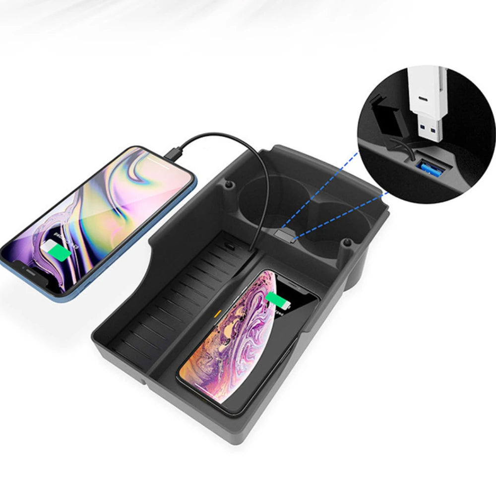 Chargeur sans fil pour téléphone, organiseur de console centrale, pour Tesla