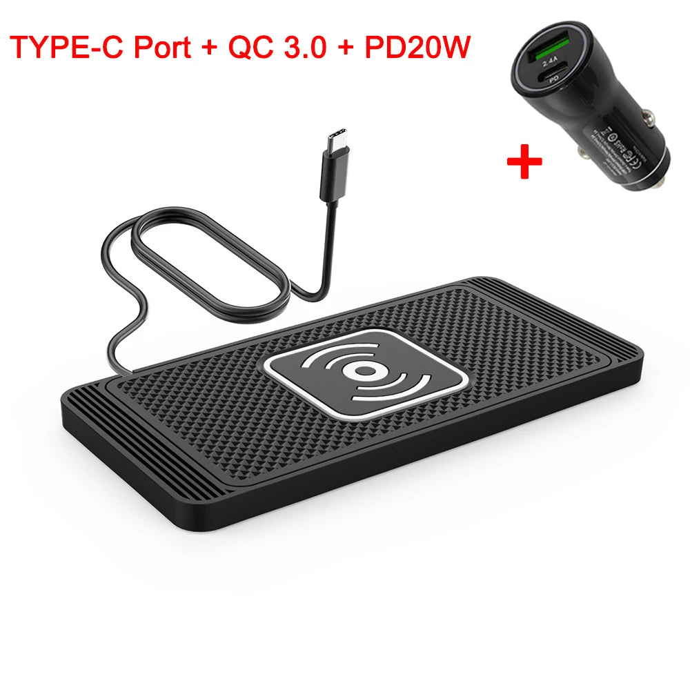 Chargeur sans fil de voiture – Compatible iPhone 16 à X, Samsung S24/S23,
