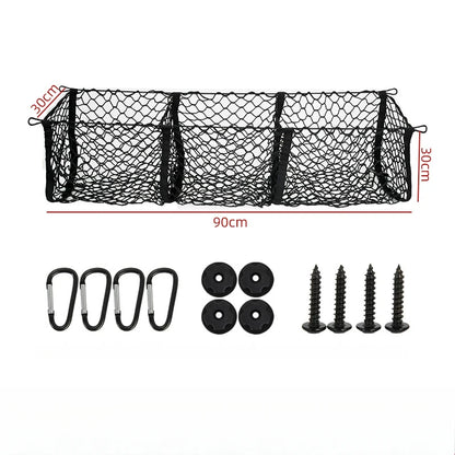 Filet de coffre pour voiture, organisateur de coffre extensible à 3 poches,