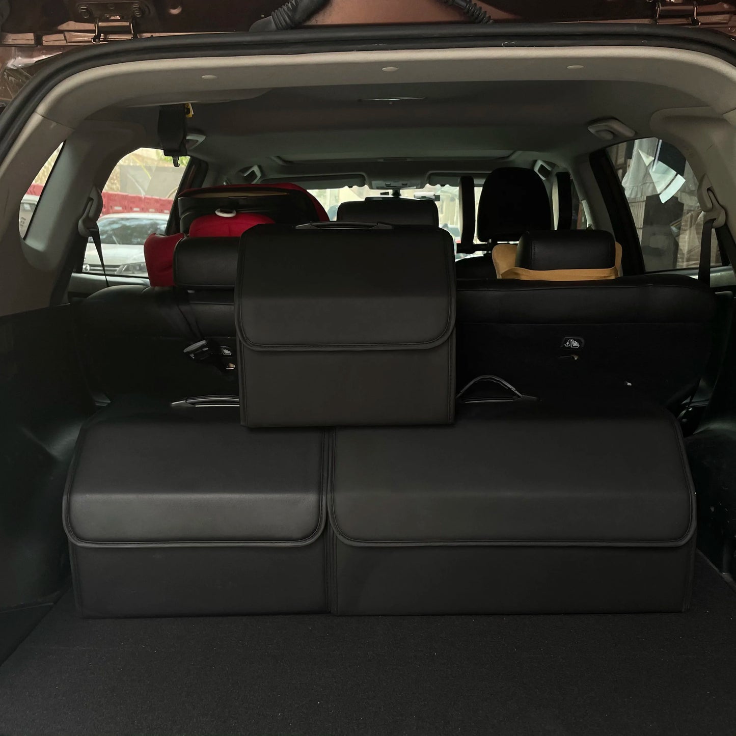 Boîte de rangement en cuir PU – Organisateur de coffre pliable