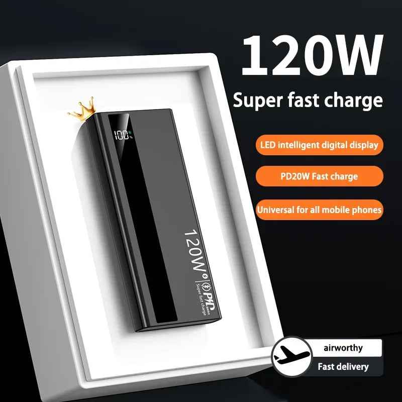 Xiaomi 500000mAh High Capacity PowerBank 120W Super Fast Charging Portable External Battery Powerbank for iphone Samsung Huawei