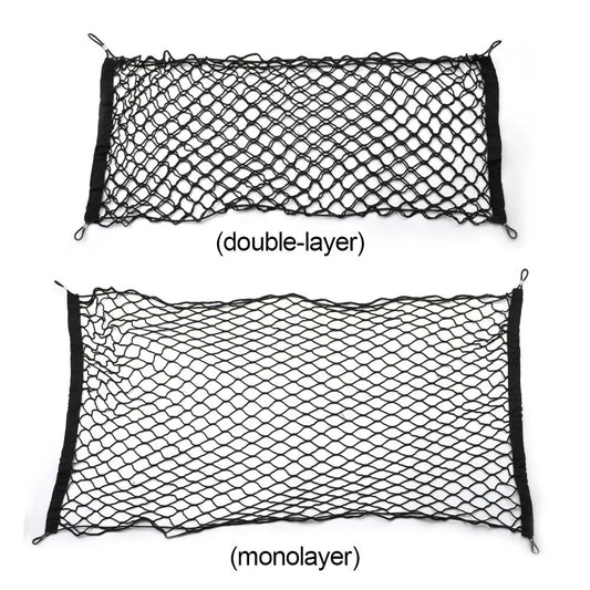 Support de filet universel pour coffre de voiture – 90×40 cm / 110 cm, 4 poches crochets