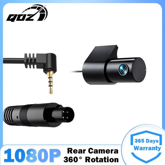 QOZ Caméra arrière 1080P AHD – Caméra d’image inverse 4 broches 2.5mm Jack compatible