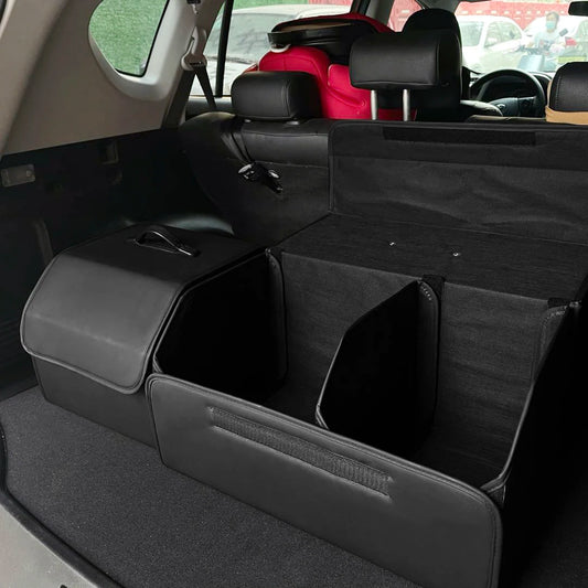 Boîte de rangement en cuir PU – Organisateur de coffre pliable