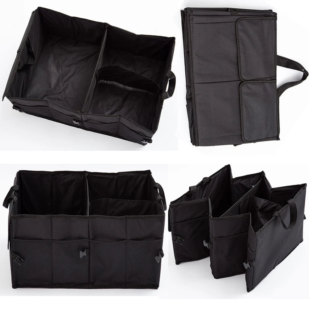 Organisateur de coffre de voiture de grande capacité, boîte de rangement pliable