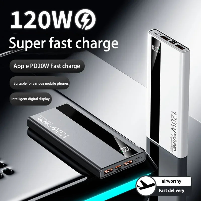 Xiaomi 500000mAh High Capacity PowerBank 120W Super Fast Charging Portable External Battery Powerbank for iphone Samsung Huawei