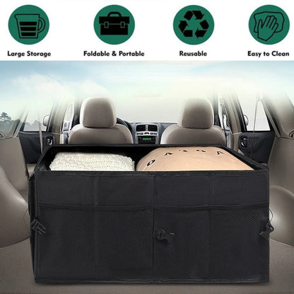 Organisateur de coffre de voiture de grande capacité, boîte de rangement pliable