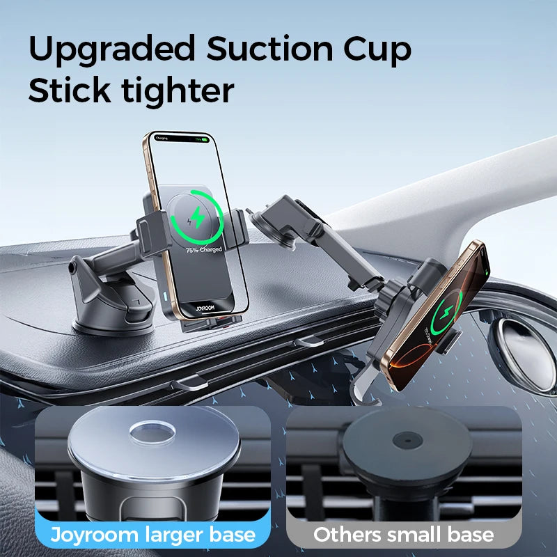 Support de téléphone de voiture pour 4,7 à 7 pouces Joyroom, sans fil 15 W, rotation à 360